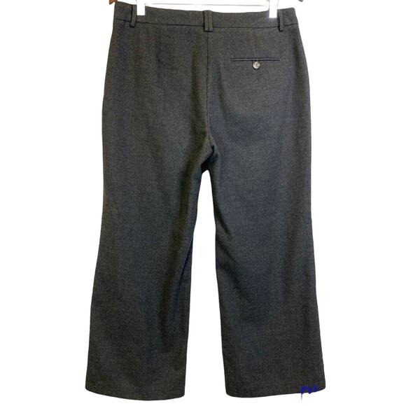 Zara Charcoal Grey Wide Leg Pant Women Sz L Cropped Pockets Career Casual - Picture 2 of 10